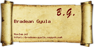 Bradean Gyula névjegykártya